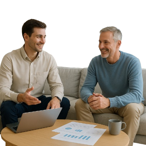 adviser and client discussing financial advice